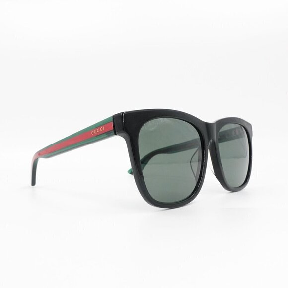 Gucci GG0057 Square Sunglasses Black Green OS - Picture 4 of 14